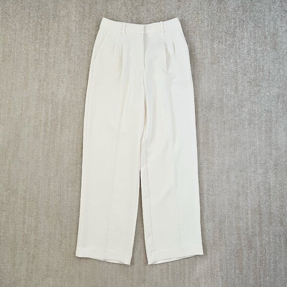 Aritzia Wilfred The Effortless Pant Wide Leg High Rise Pleated Trousers Pants 6 - Picture 1 of 11